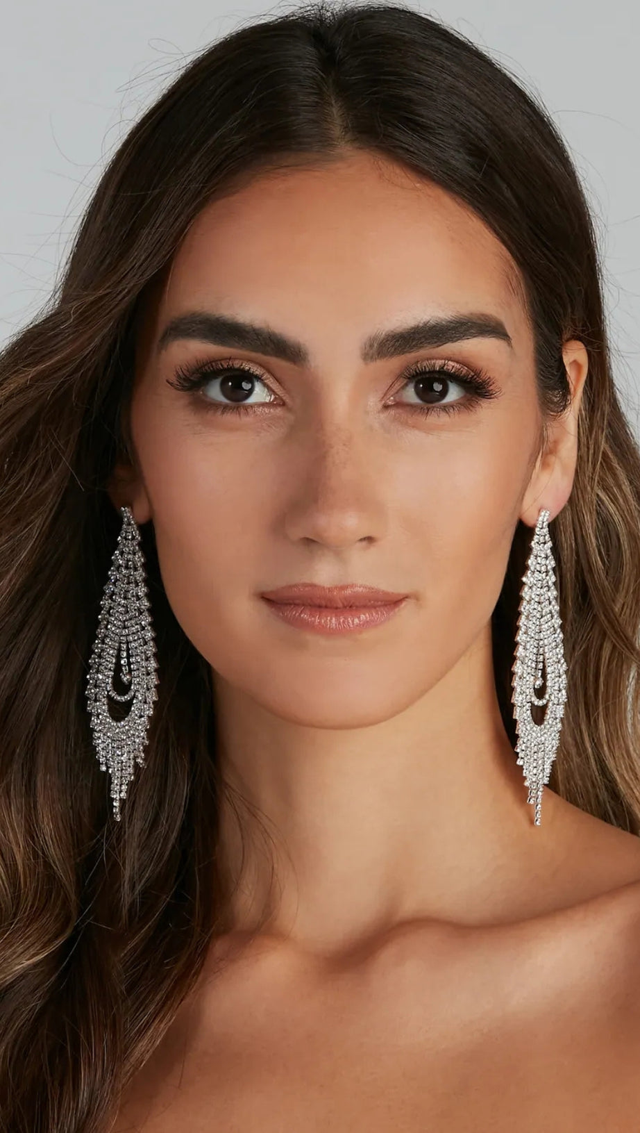 CAPTIVATE THEM RHINESTONE TEARDROP DUSTER EARRINGS