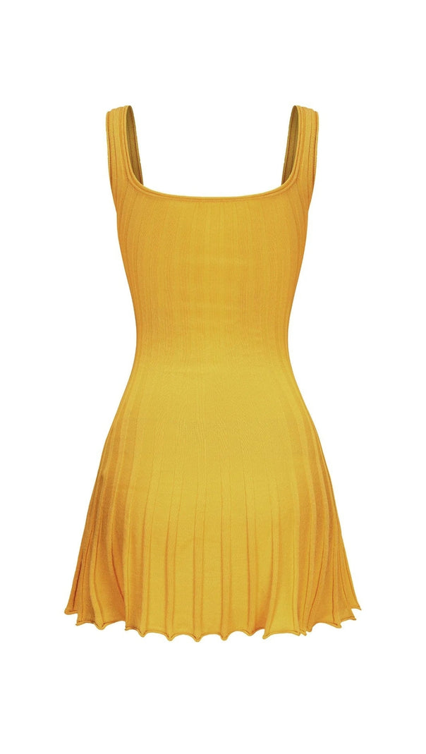 AIIZIE DORIS GOLF KNITTED SUSPENDER MINI DRESS IN YELLOW - product image