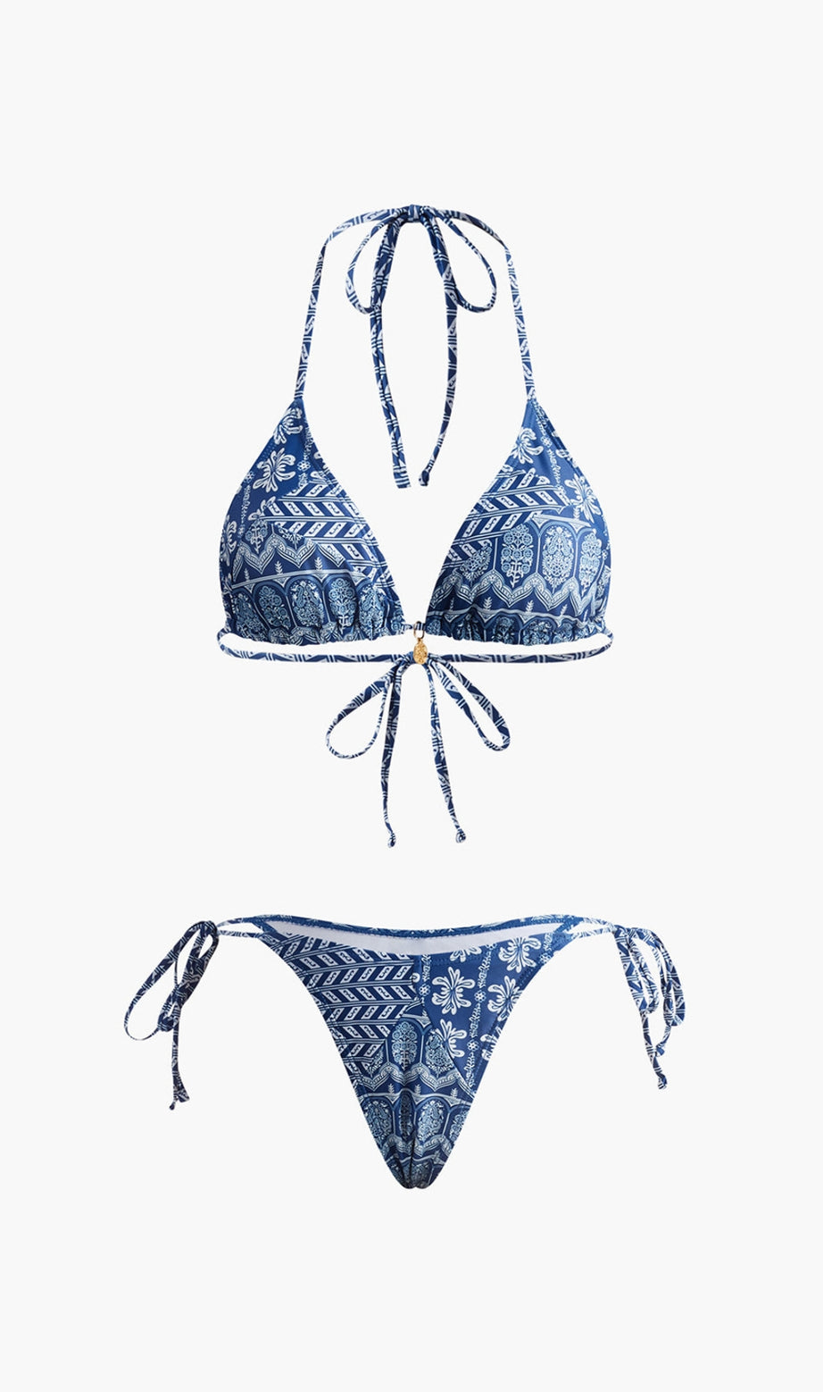 Bikini con spalline regolabili stampate