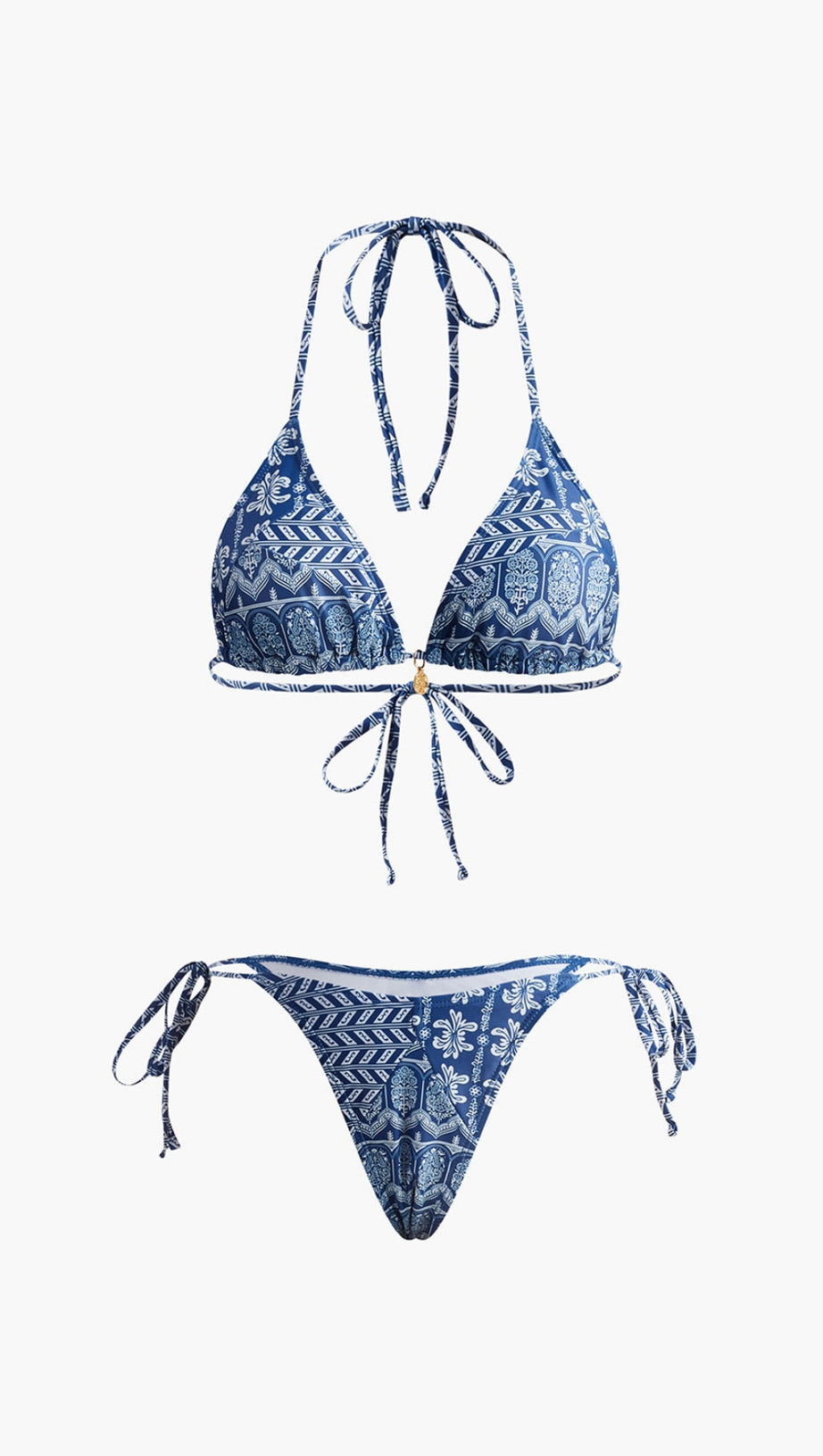 Bedrucktes Bikini-Set mit verstellbaren Trägern