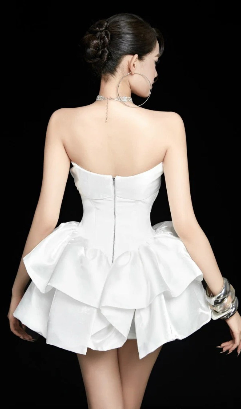 AIIZIE STRAPLESS CORSET MINI DRESS IN WHITE - product image