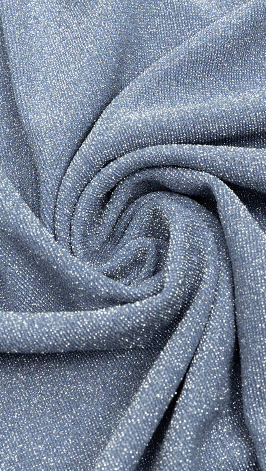 Meerjungfrau-Midikleid mit Wasserfallausschnitt und Rüschen in Hellblau