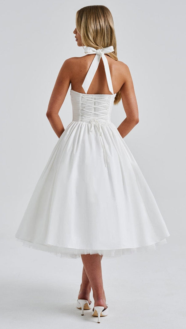 AIIZIE CRESSIDA MIDI DRESS - IVORY - product image