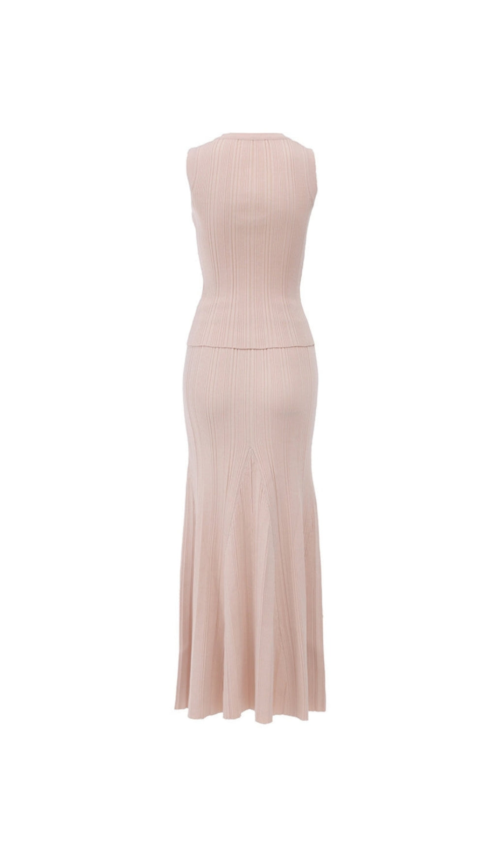 AIIZIE EARTHA SLEEVELESS KNITTED DRESS TOP SKIRT SET IN APRICOT - product image