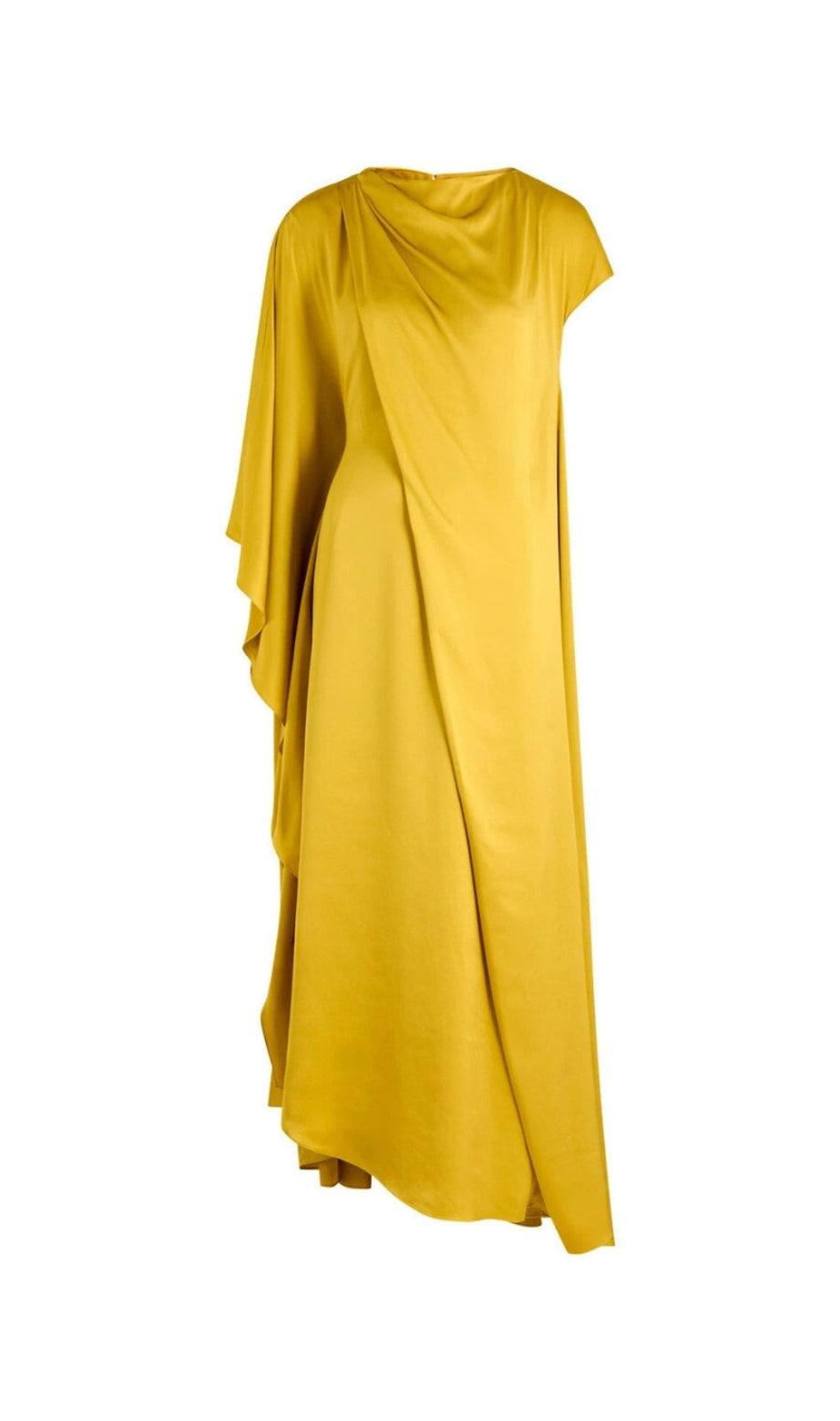 Yellow Draped Silk Maxi Dress