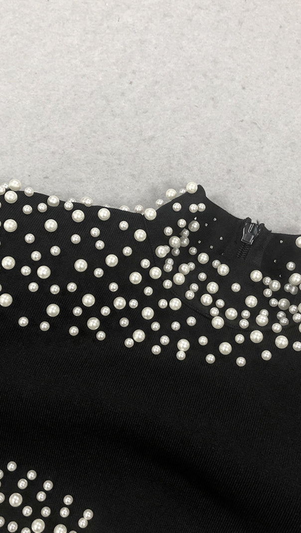 AIIZIE PEARL - EMBELLISHED CUTOUT MERMAID GOWN IN BLACK - product image