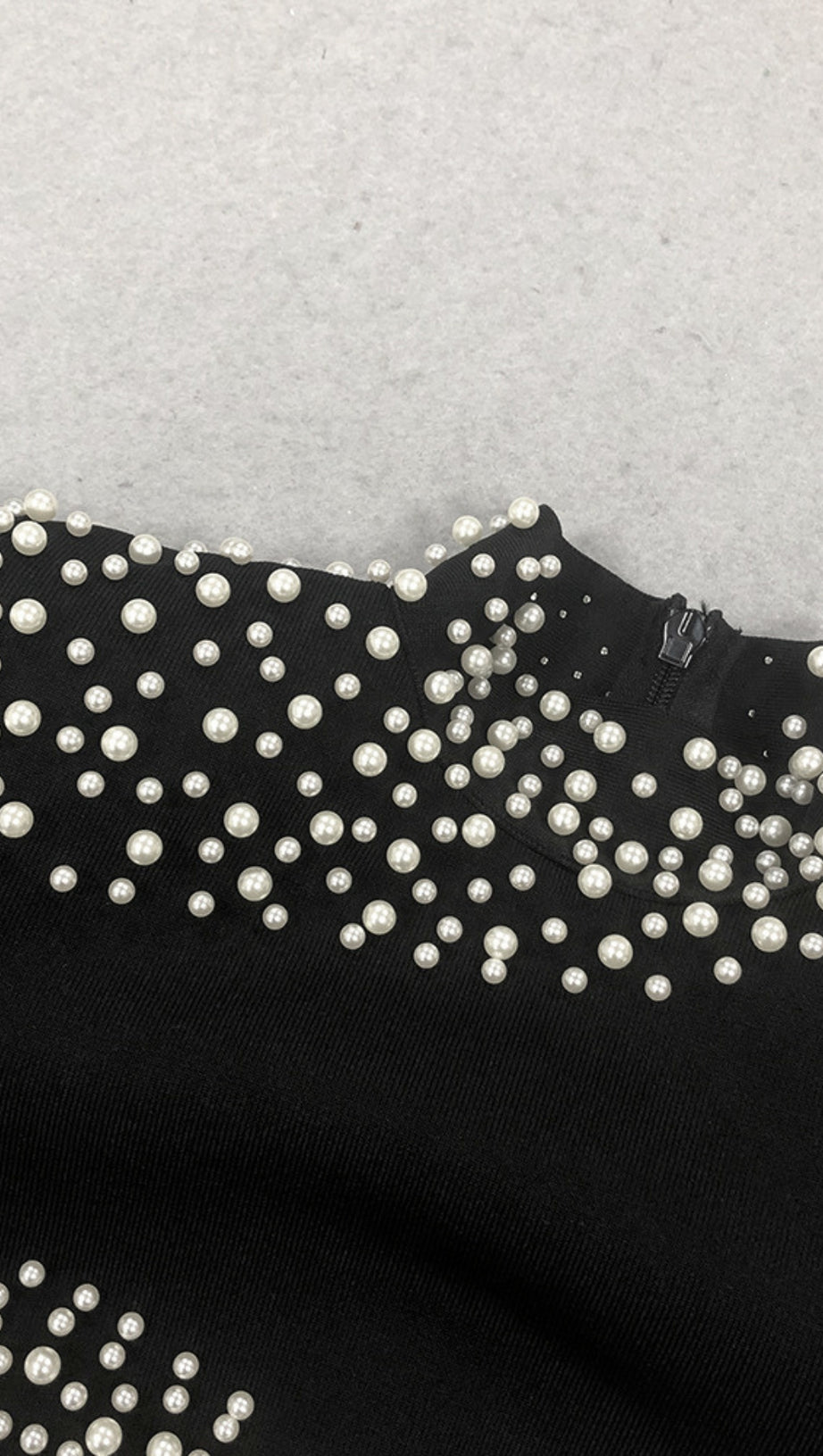 PEARL - EMBELLISHED CUTOUT MERMAID GOWN IN BLACK