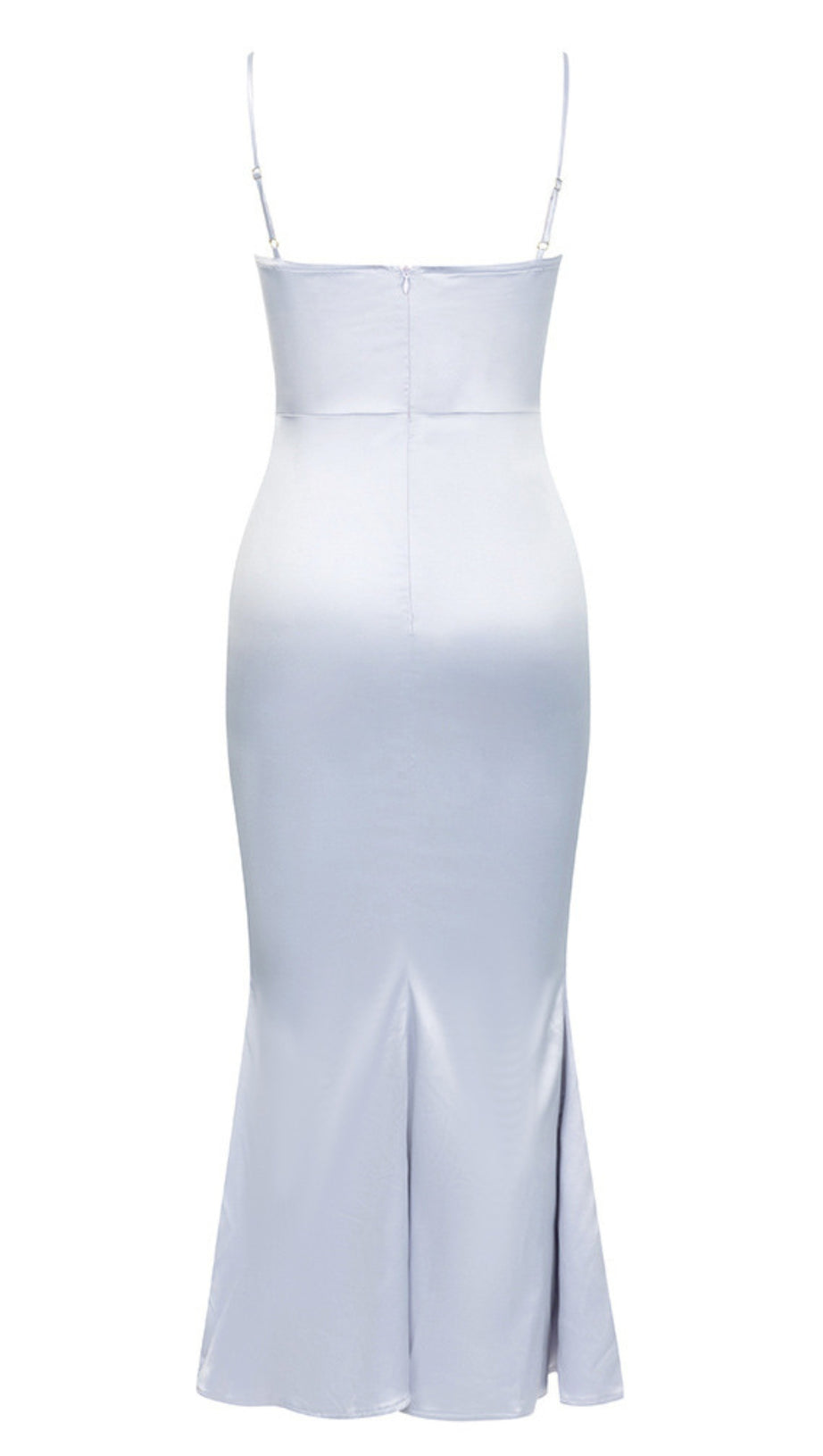 SATIN LACE - INSET BOW - FRONT MIDI DRESS IN LAVENDER