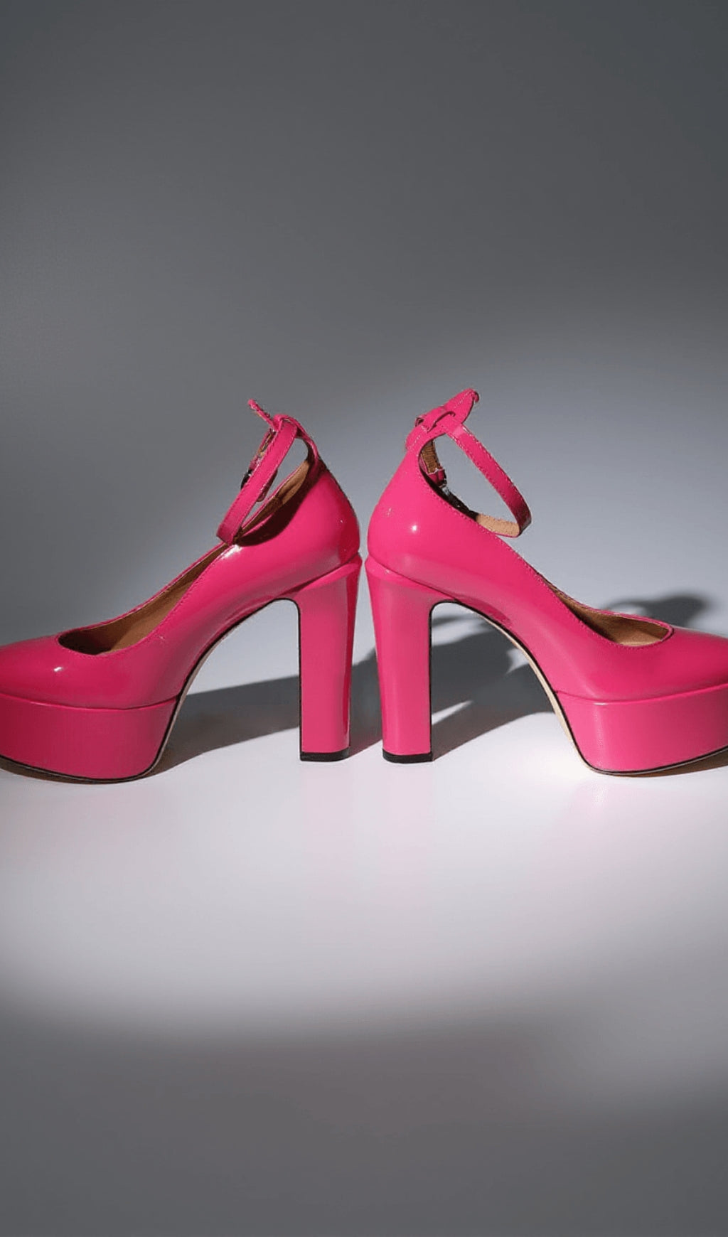 AIIZIE KALEA LEATHER PLATFORM HEELS IN HOT PINK - product image