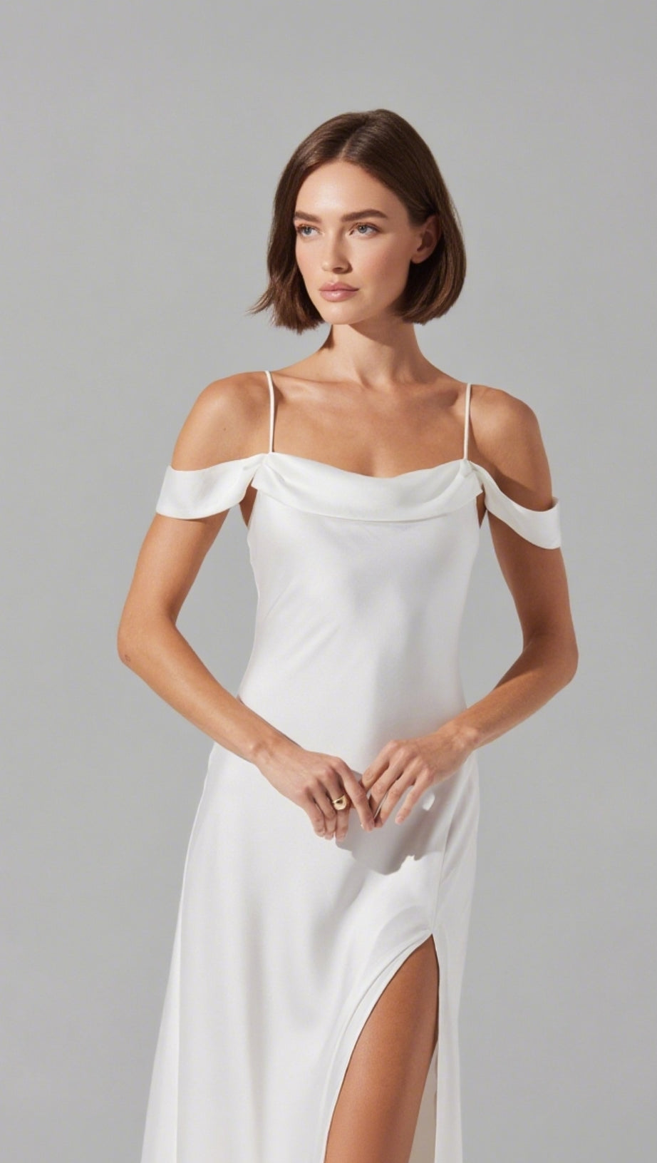 KITURA COLD SHOULDER MIDI DRESS