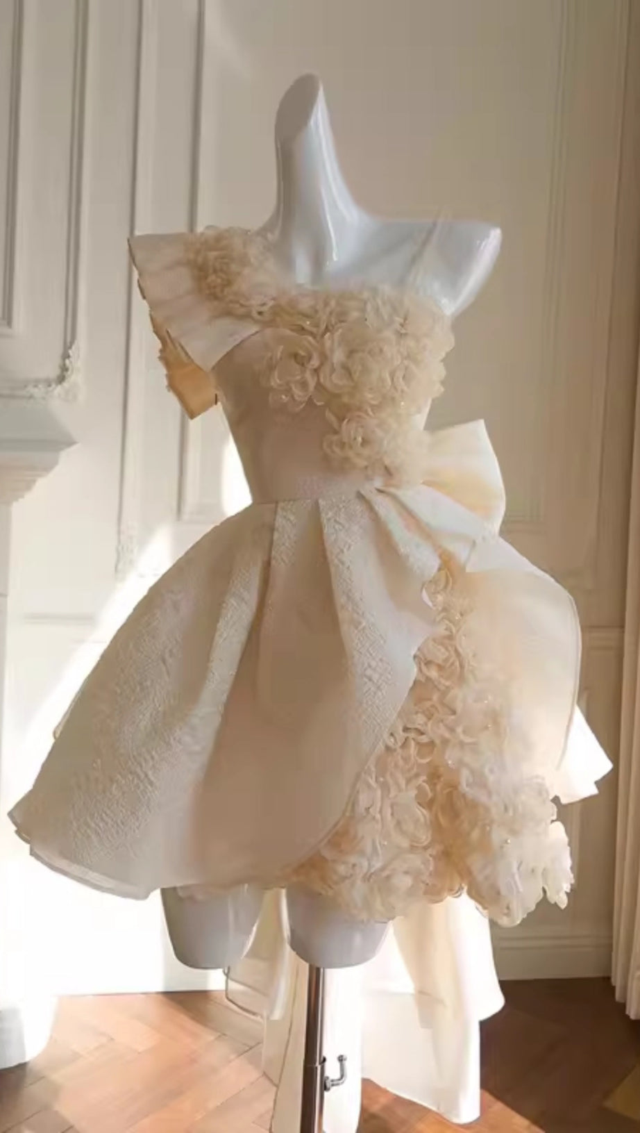 MINI ABITO A FIORI BEIGE