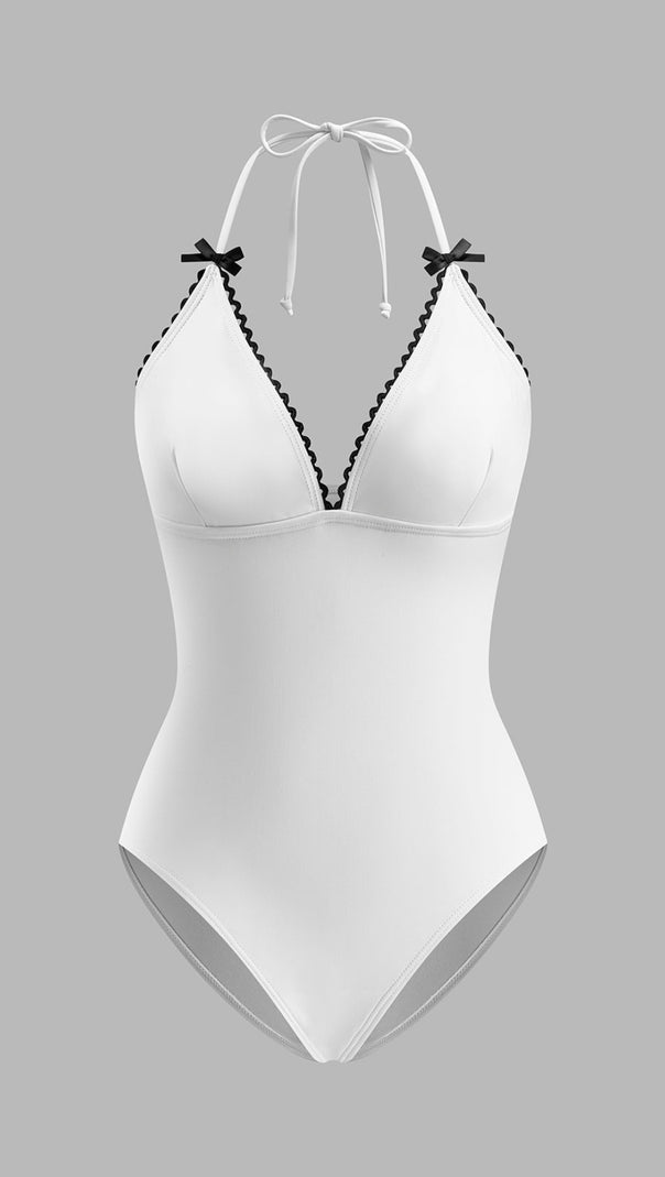 AIIZIE BOW SWIMSUIT WITH CHEST DETAIL - product image