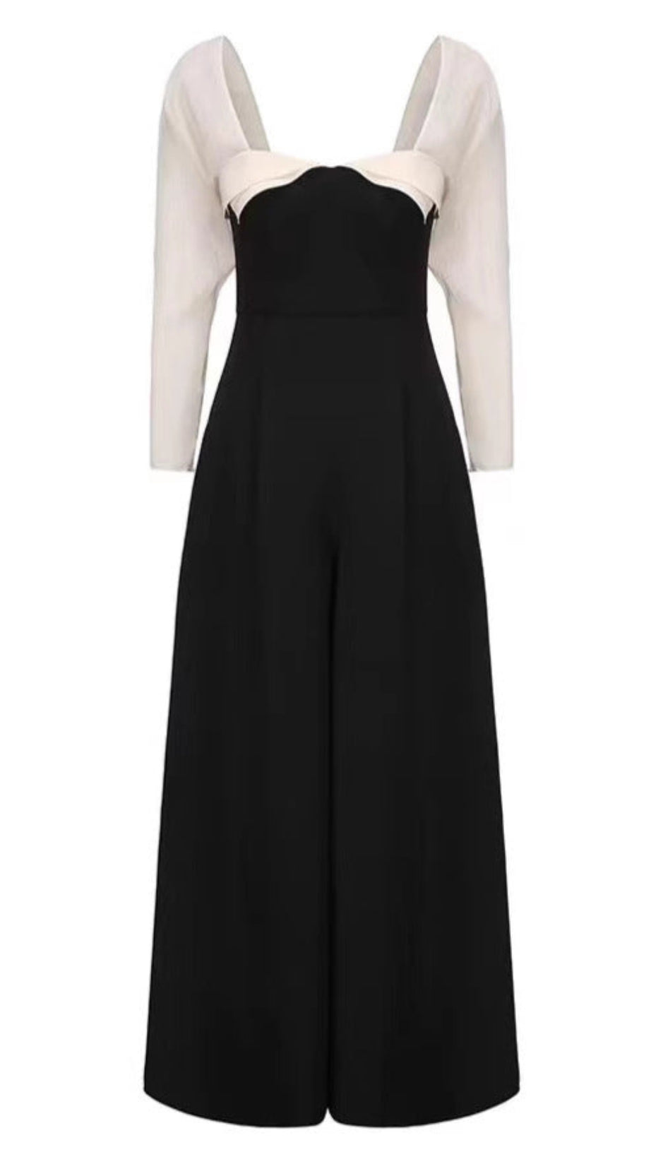 JENNY TULLE SLEEVE SQUARE NECK MAXI DRESS IN BLACK