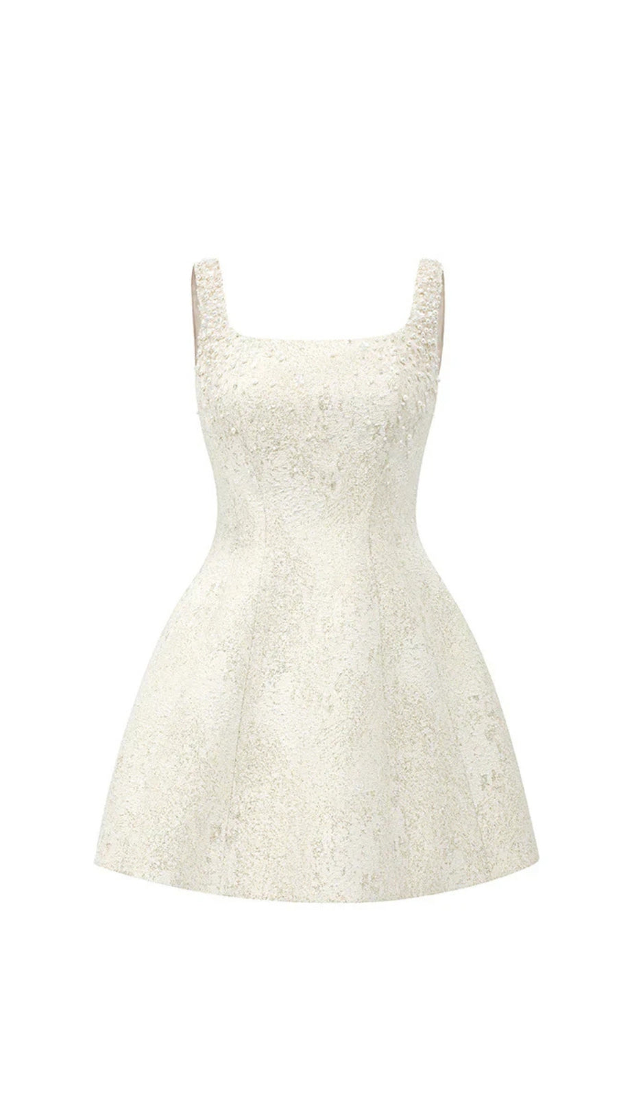 CORA LIGHT YELLOW SILK LINED LACQUERED BROCADE MINI DRESS