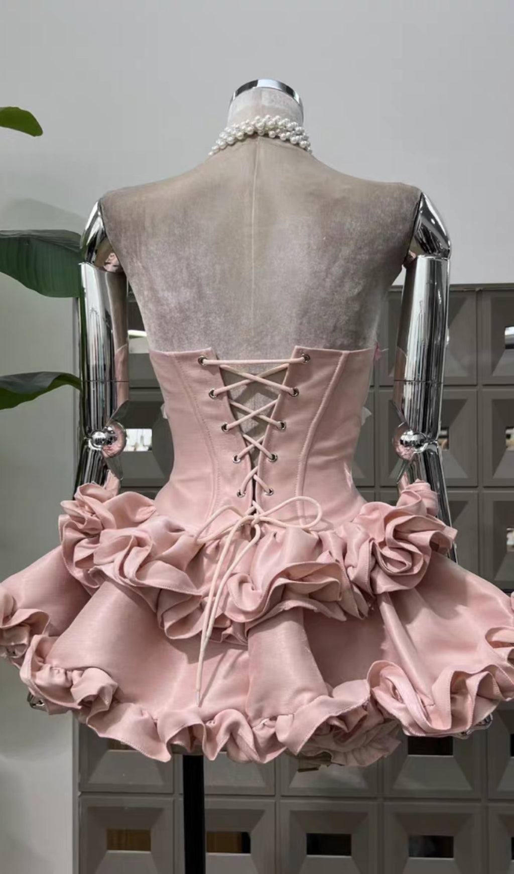 AIIZIE STRAPLESS RUFFLE CORSET MINI DRESS - product image