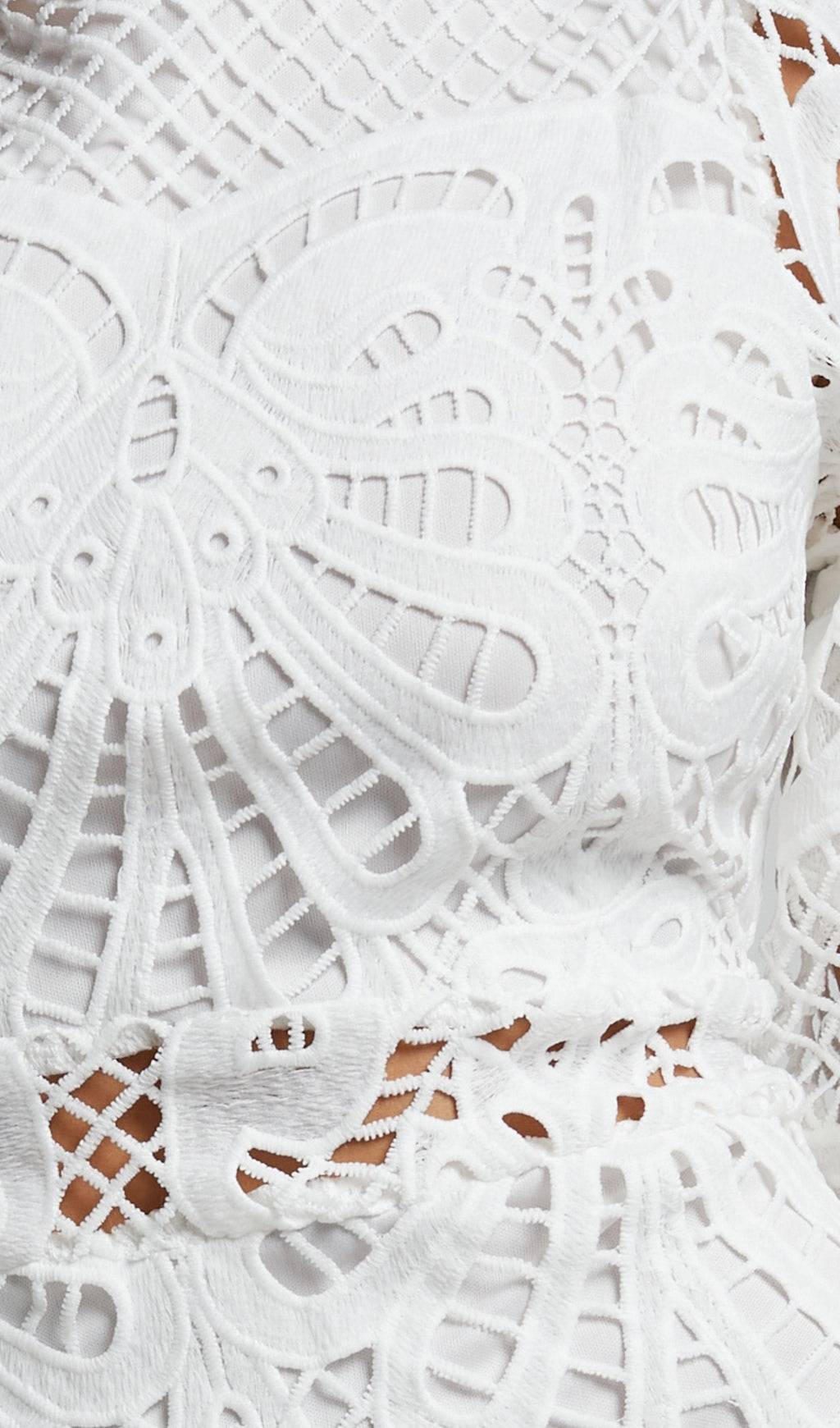 AIIZIE LONG PUFF SLEEVE LACE MINI DRESS IN WHITE - product image