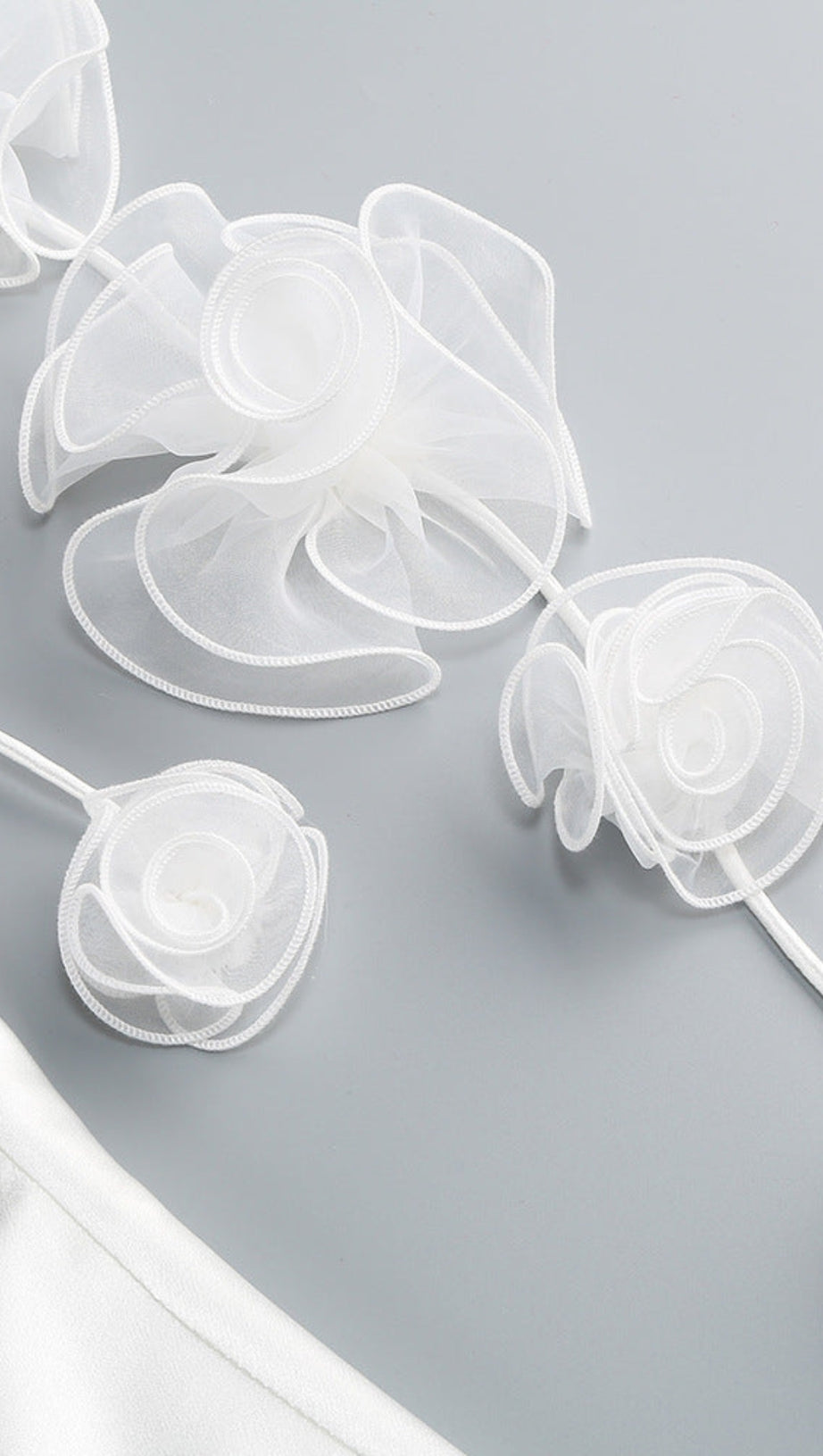 CHERYL 3D FLOWERS SLEEVELESS MINI DRESS IN WHITE