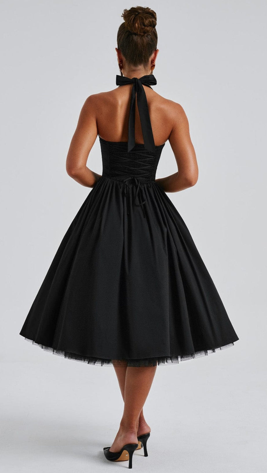 CRESSIDA MIDI DRESS - BLACK