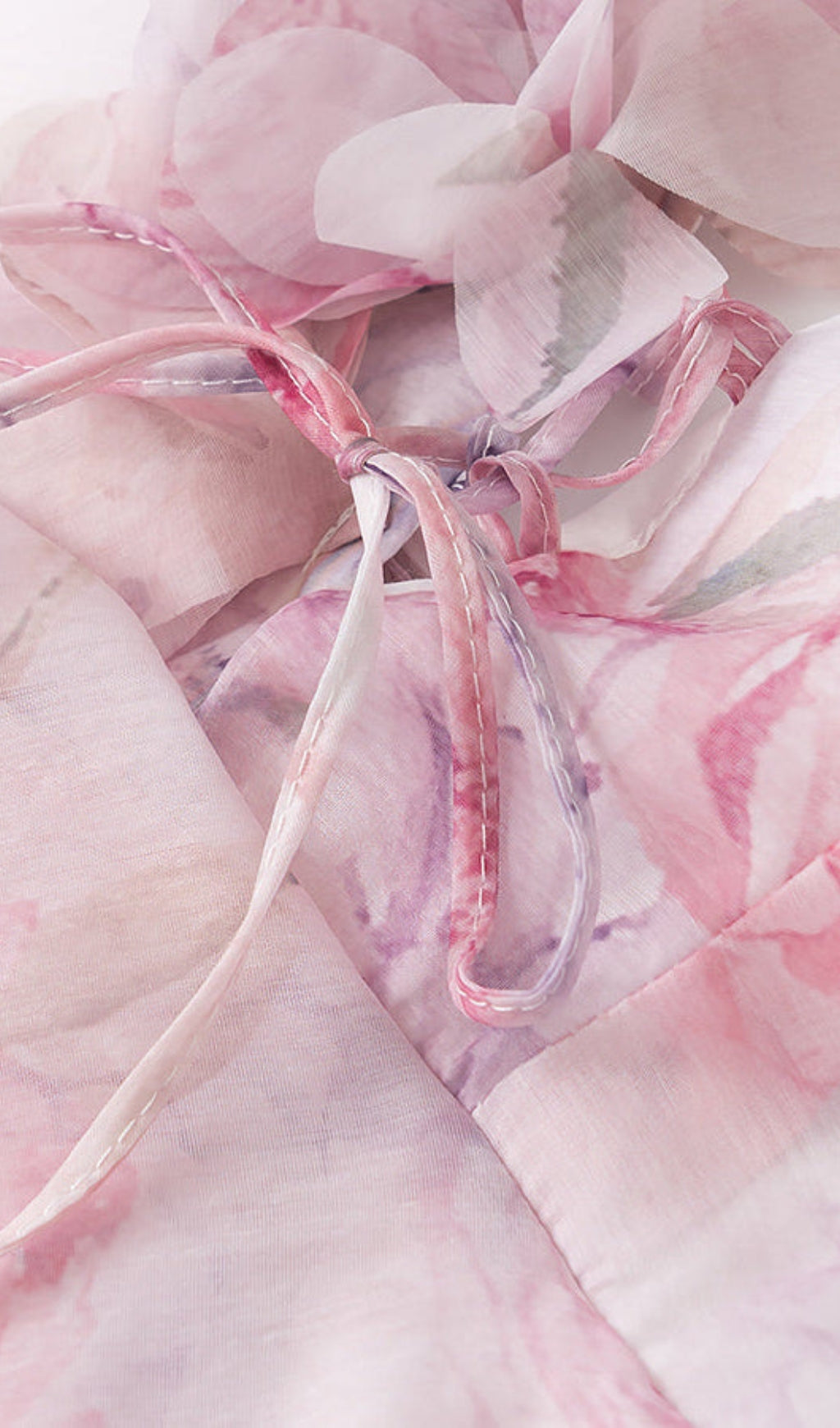 AIIZIE HELEN 3D FLOWER CHIFFON RUFFLE MINI DRESS IN PINK - product image