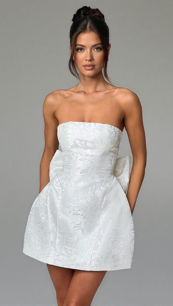 AIIZIE ELENORA MINI DRESS - IVORY - product image