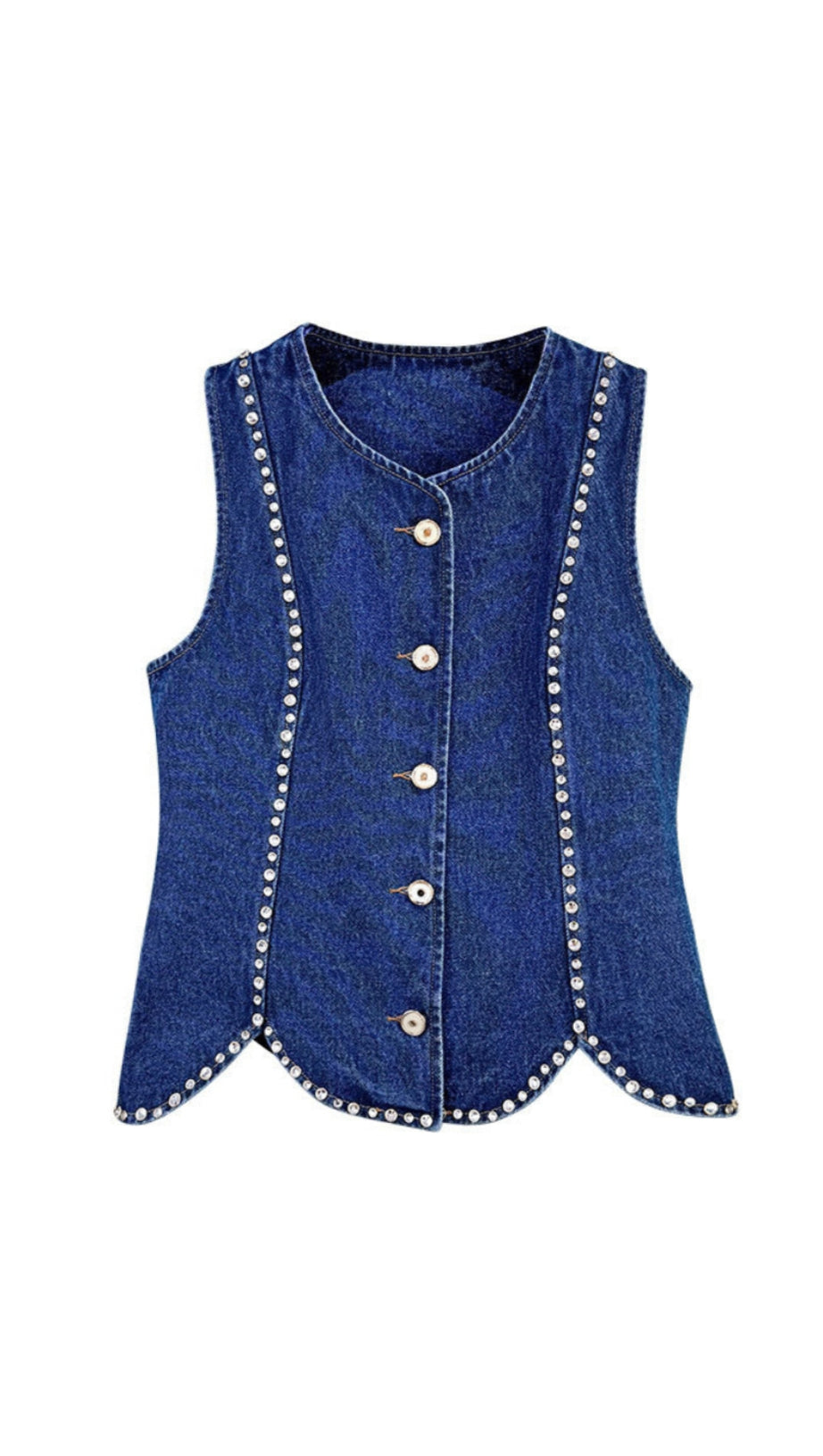 Strass-Jeanstop in Blau