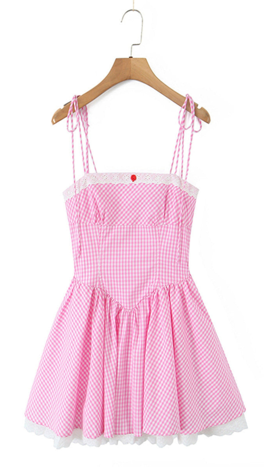 JOYCE GRID STRAP MINI DRESS IN PINK