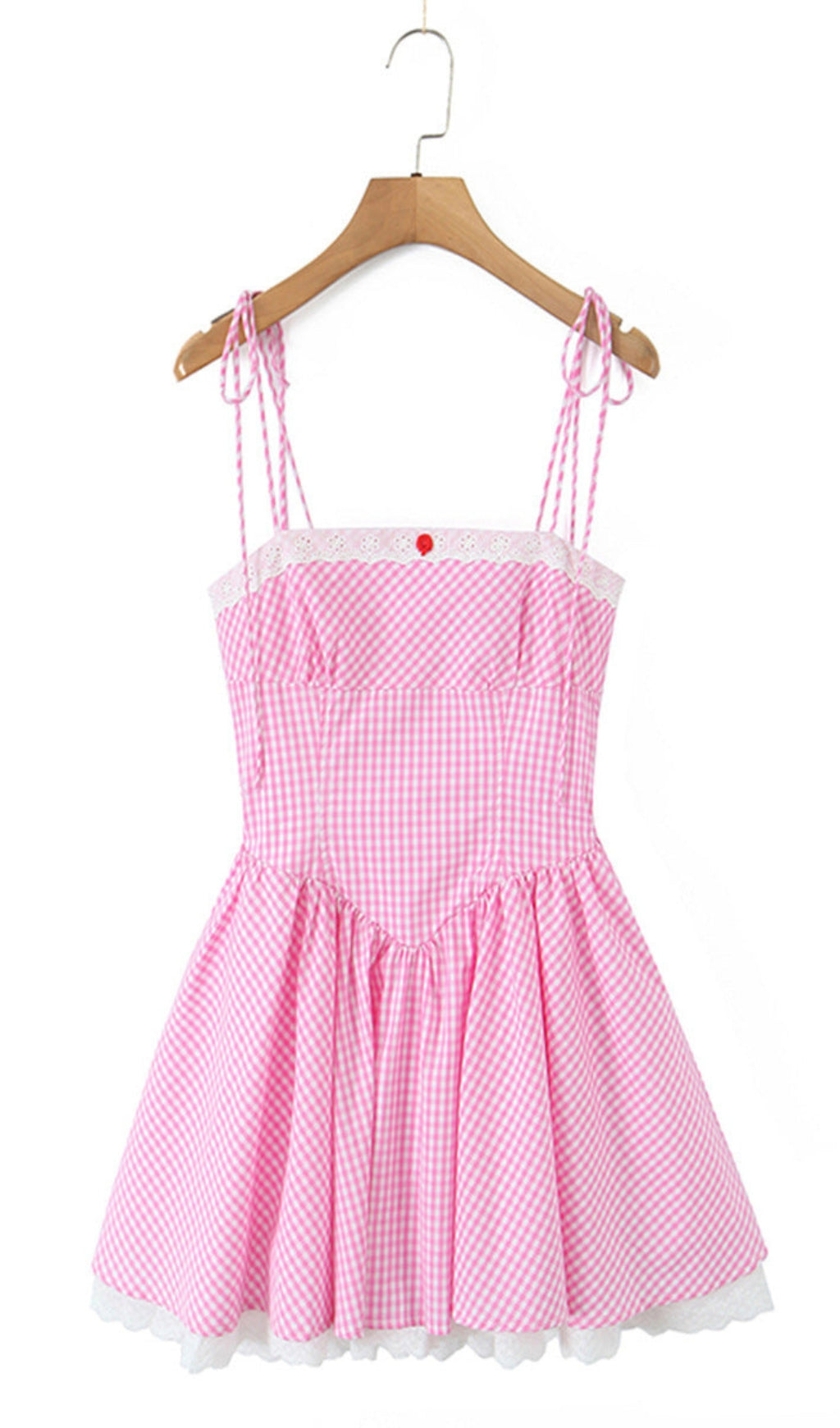 JOYCE GRID STRAP MINI DRESS IN PINK