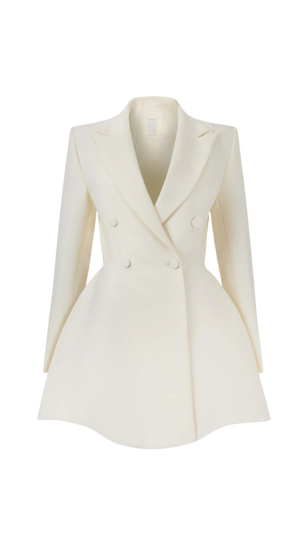 AIIZIE DARLENE A-LINE BLAZER MINI DRESS IN BEIGE - product image