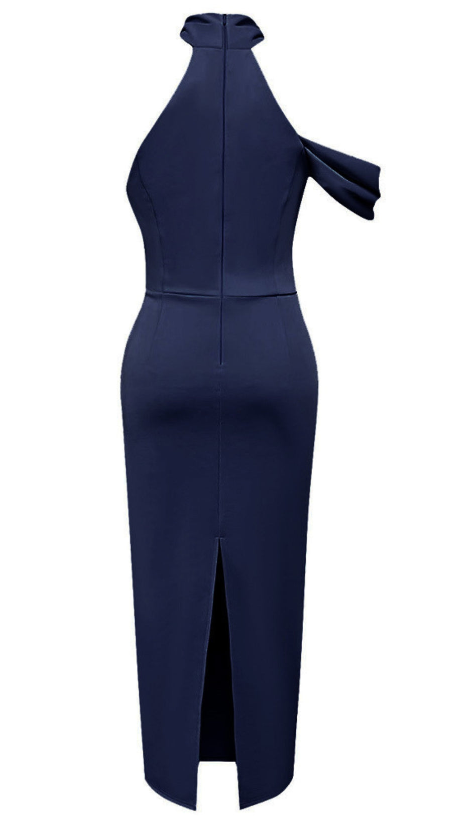 Neckholder-Midikleid mit Schleifendetail in Blau