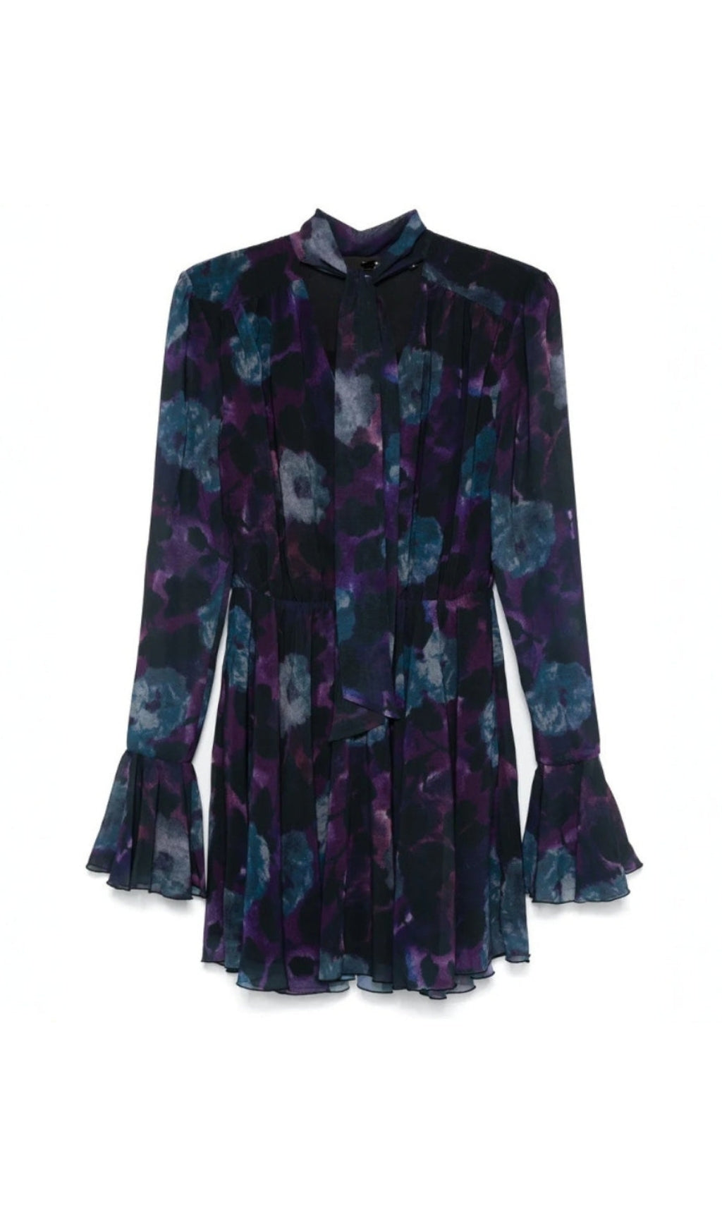 PURPLE FLORAL COCKTAIL MINI DRESS