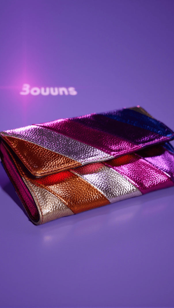 AIIZIE ISKRA METALLIC LEATHER CLUTCH - product image