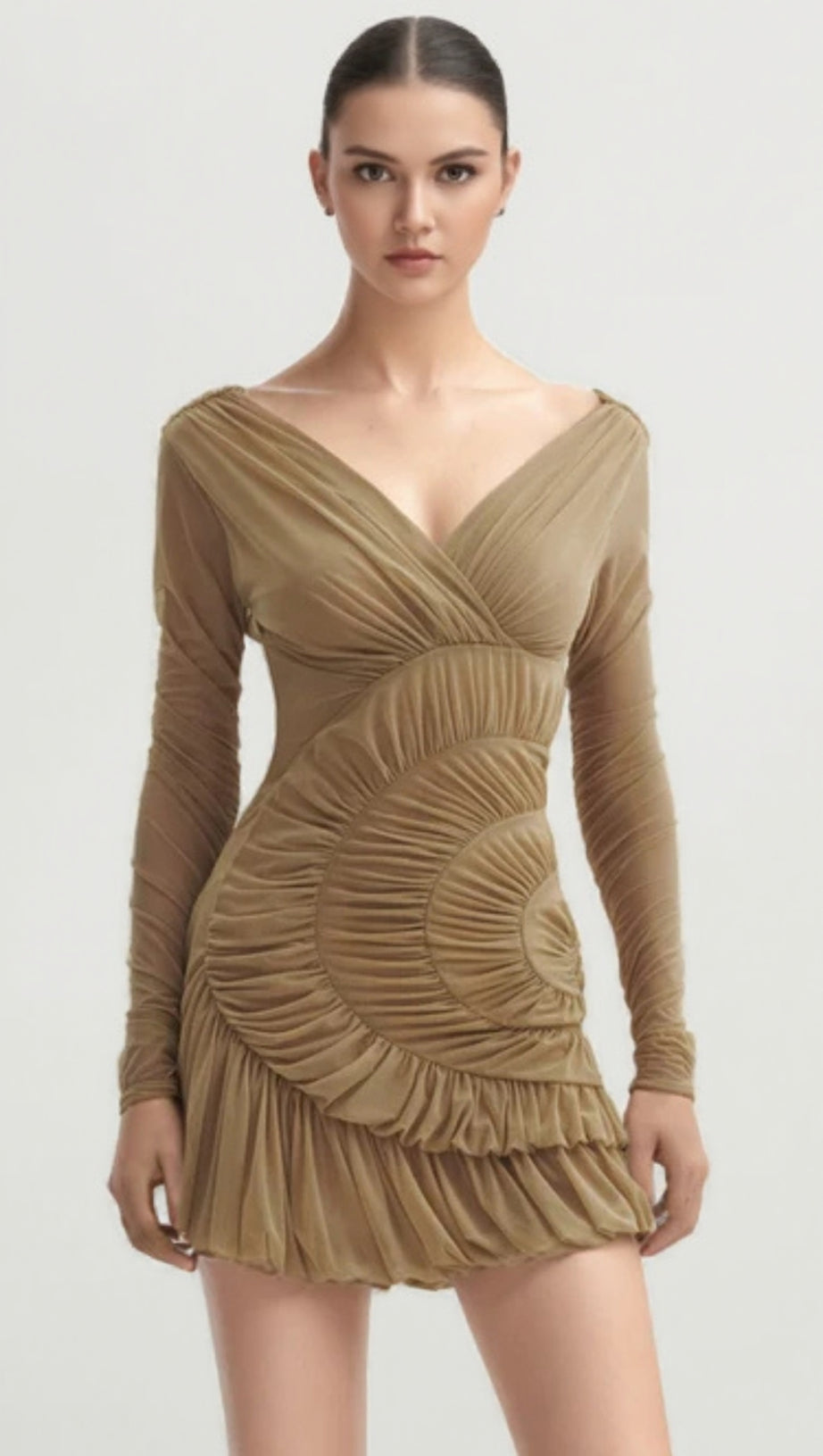 ABITO CORTO IN RETE LYRE CON ARRICCIATURA