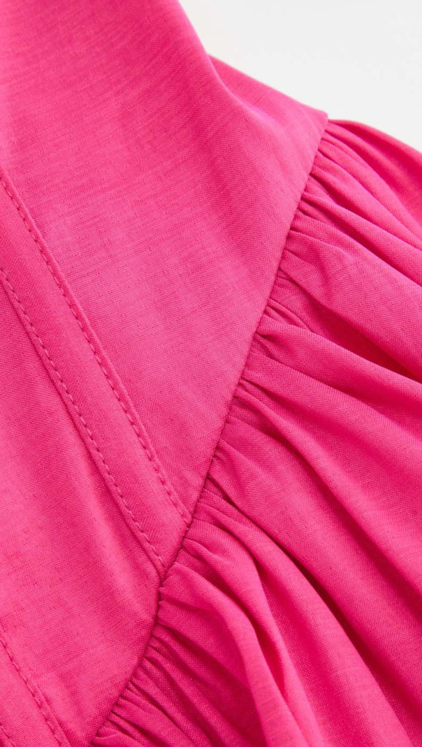 AIIZIE BUBBLE STRAPLESS MINI DRESS IN FUCHSIA - product image