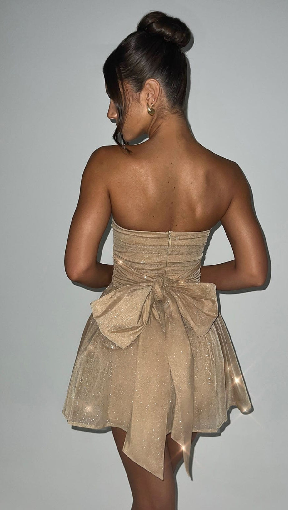 KATRINA MINI DRESS - GOLD SPARKLE