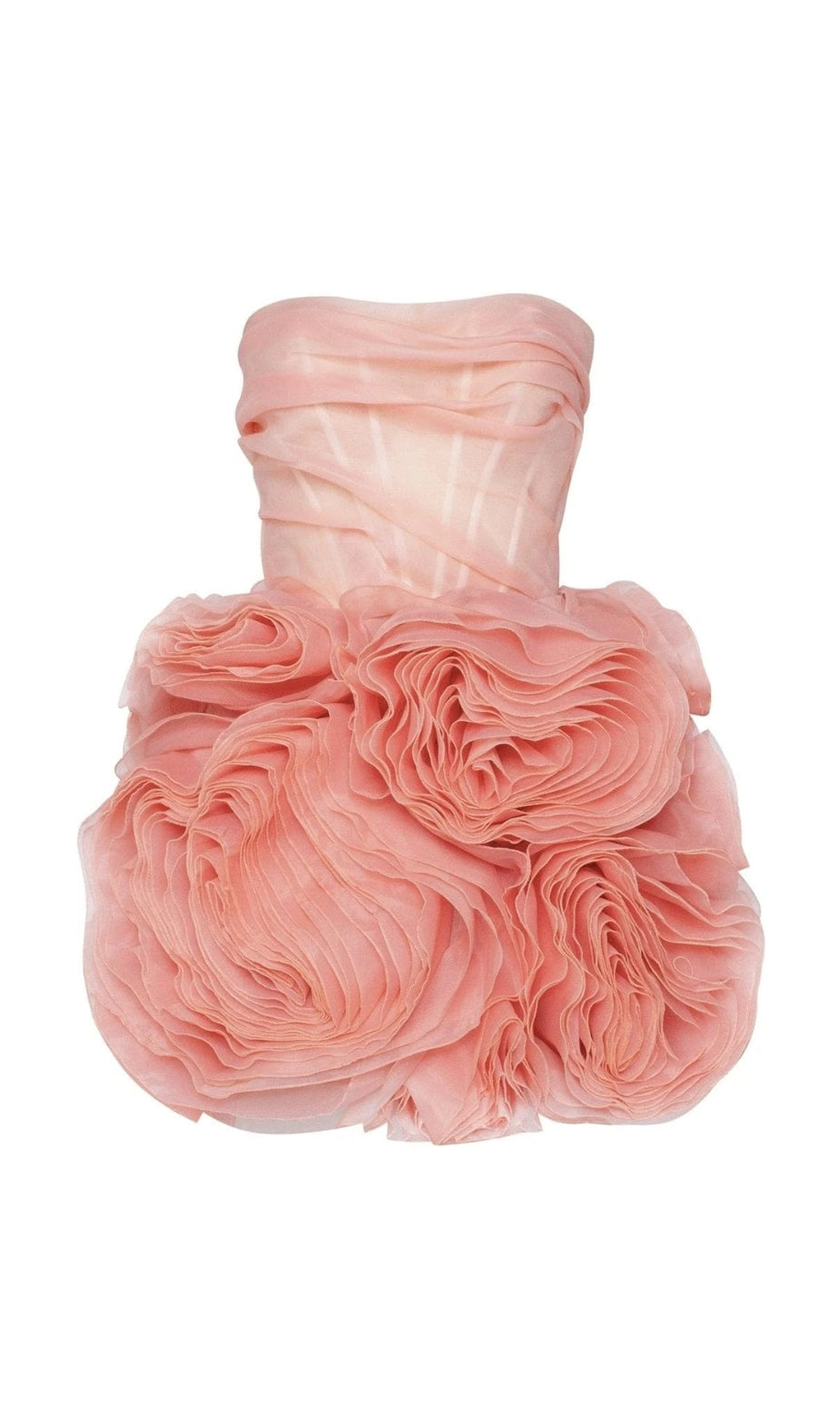 georgia Appliquéd organza coral mini dress