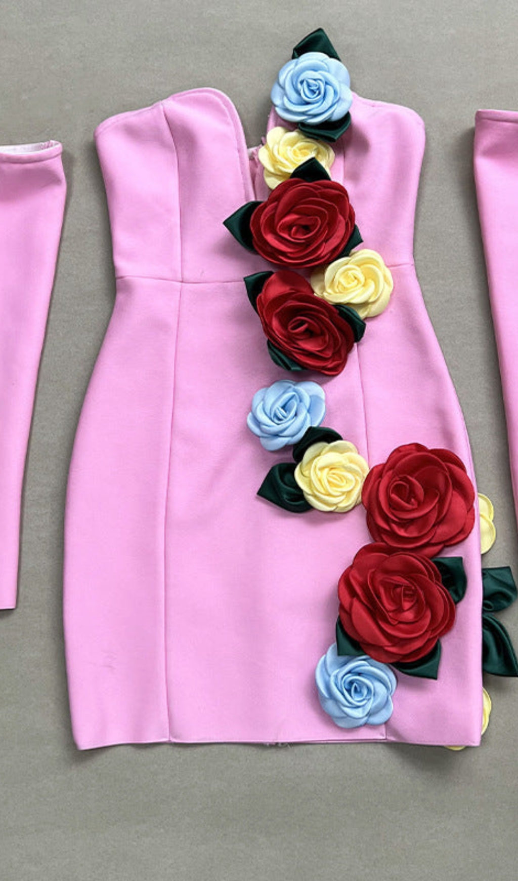 AIIZIE EIGRA 3D FLOWER TUBE TOP MINI DRESS - product image