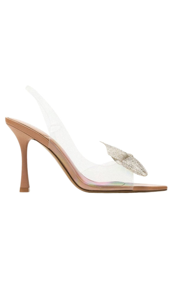AIIZIE HIGH HEEL WITH BOW - TRANSPARENT - product image
