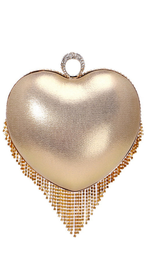 AIIZIE CHAMPAGNE BEADED PEARLS PARTY CLUTCH - product image