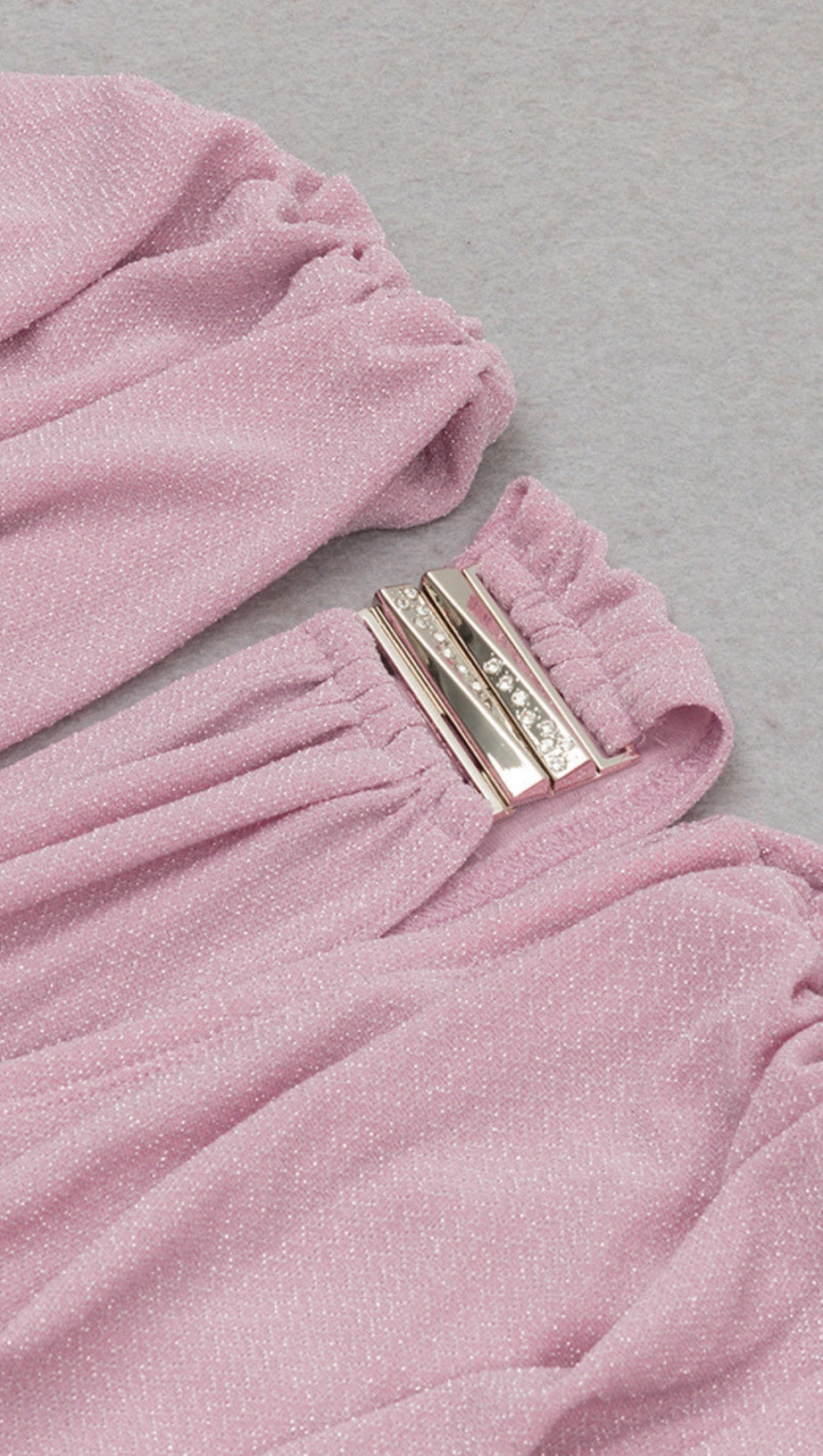 ASYMMETRIC MESH ONE - SLEEVE MINI DRESS IN LIGHT PINK