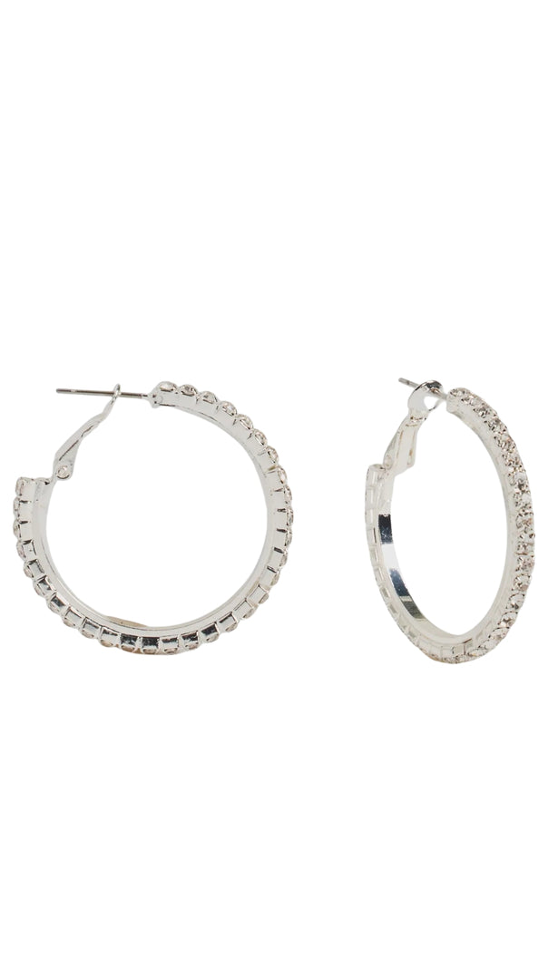 AIIZIE PRETTY SPARKLE RHINESTONE HOOP EARRINGS - product image