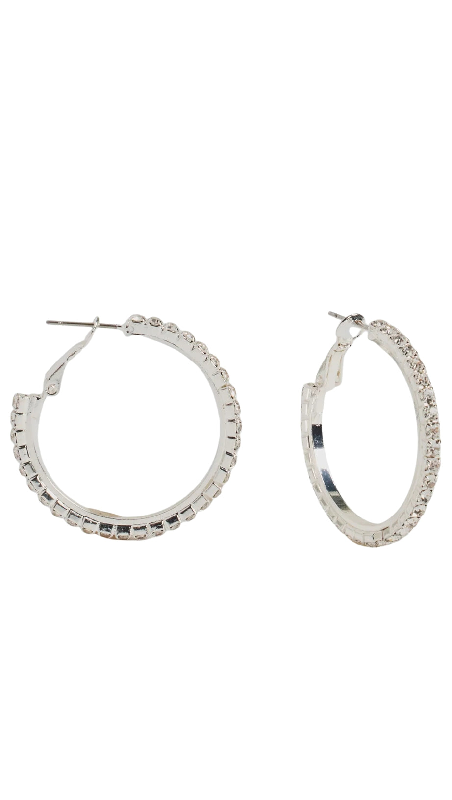 PRETTY SPARKLE RHINESTONE HOOP EARRINGS