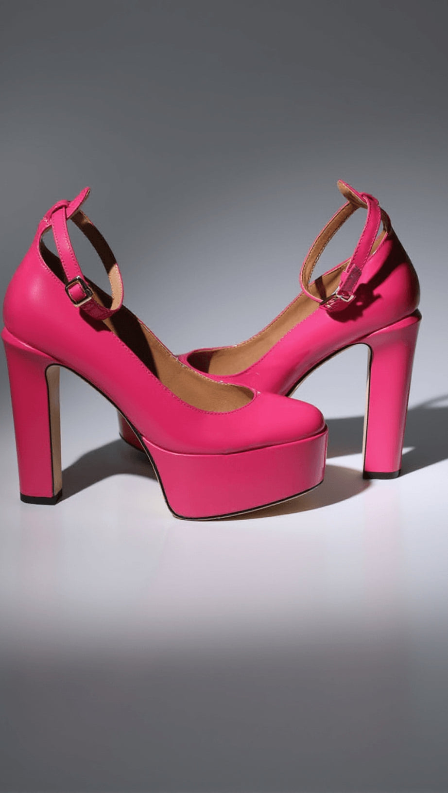 Kalea – Plateau-Pumps aus Leder in Pink