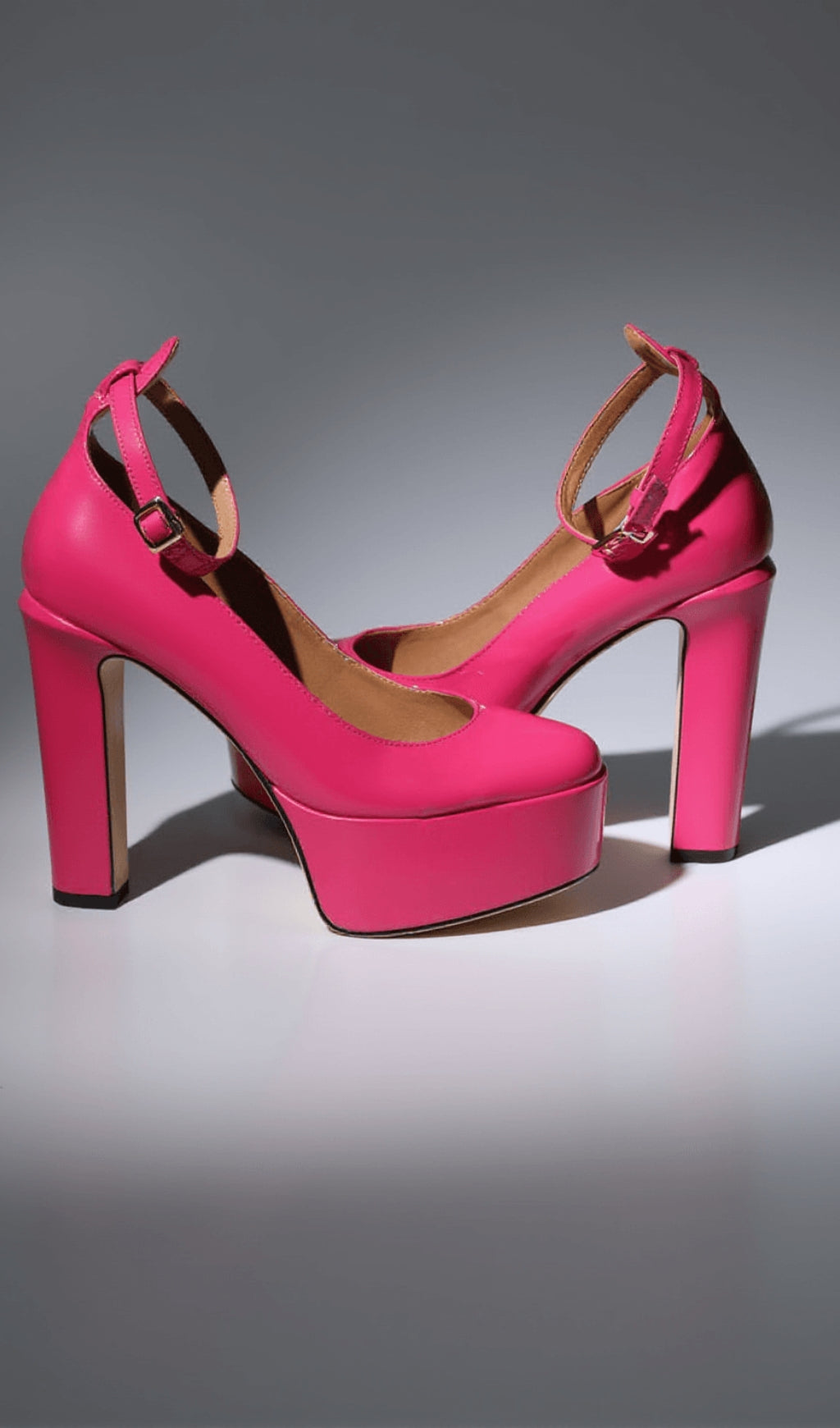 AIIZIE KALEA LEATHER PLATFORM HEELS IN HOT PINK - product image