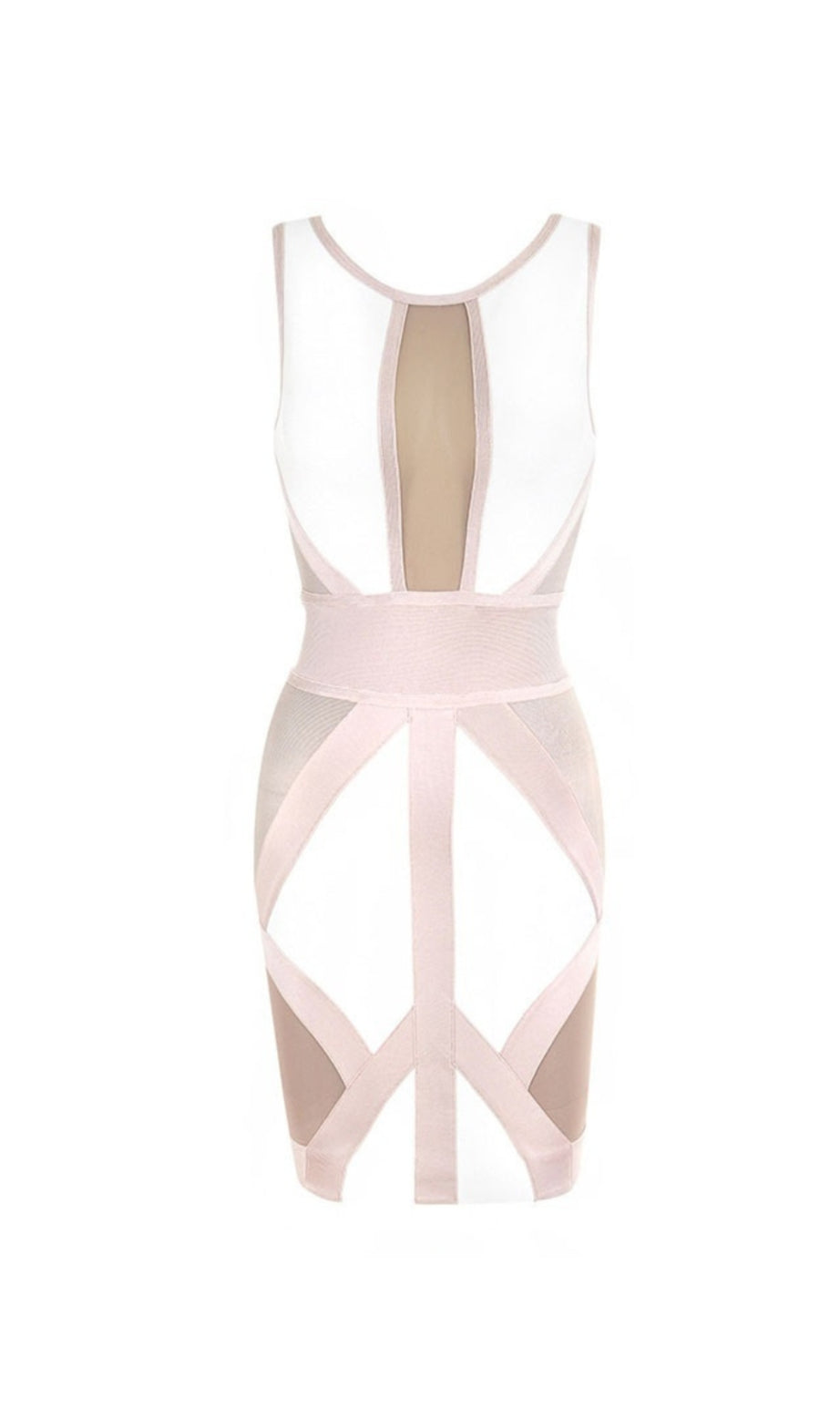 letitia Sleeveless Color Matching Bandage Midi Dress