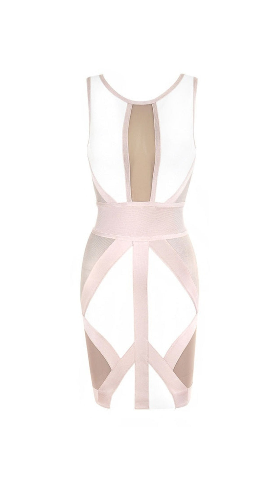 LETITIA SLEEVELESS COLOR MATCHING BANDAGE MIDI DRESS