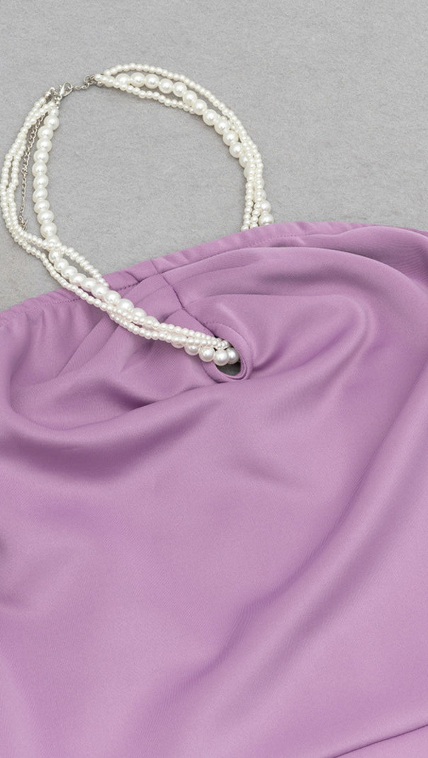 AIIZIE HALTER NECK SLIT MAXI DRESS IN PURPLE - product image