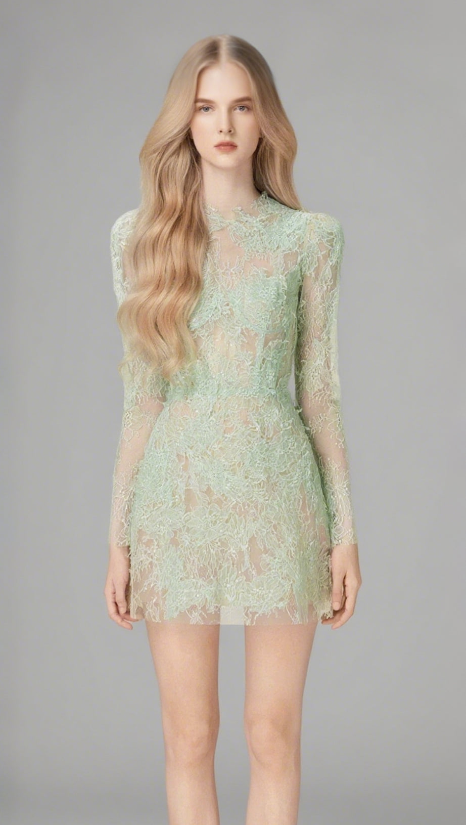 FLORAL AND RAMAGE EMBROIDERY MIDI DRESS