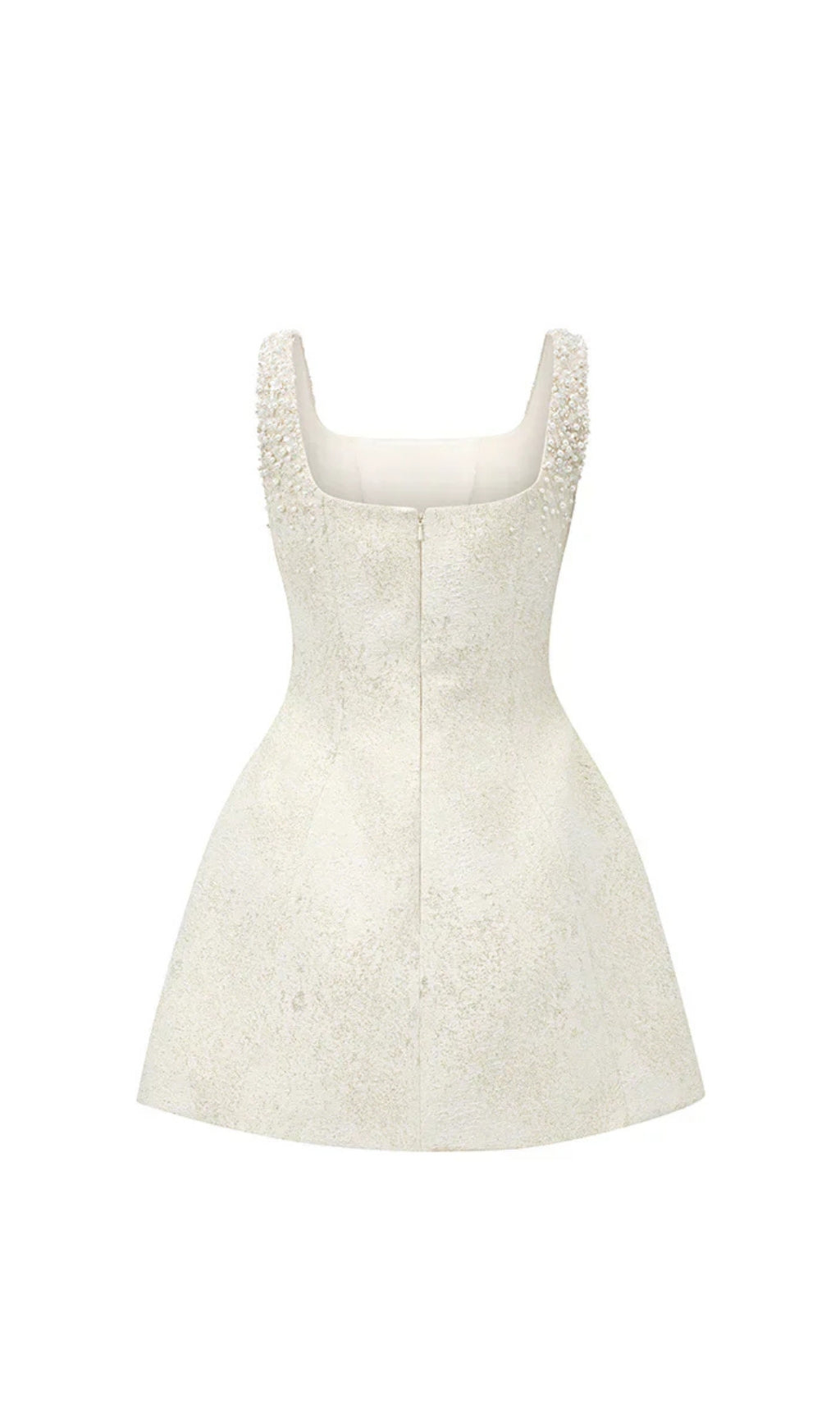 AIIZIE CORA LIGHT YELLOW SILK LINED LACQUERED BROCADE MINI DRESS - product image