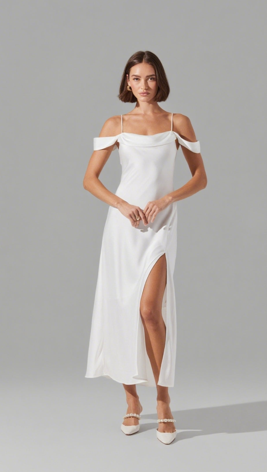 KITURA COLD SHOULDER MIDI DRESS