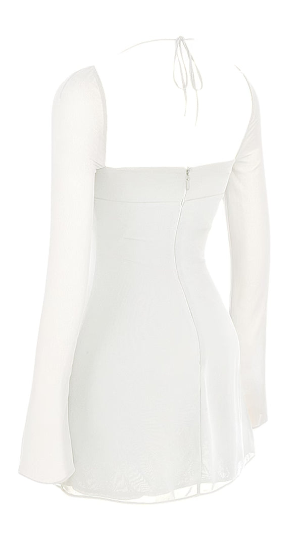 AIIZIE APRICOT CRYSTAL SATIN LACE CUTOUT MIDI DRESS - product image